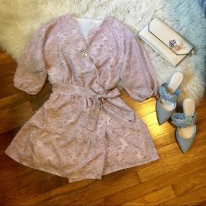 Blush pink wrap dress